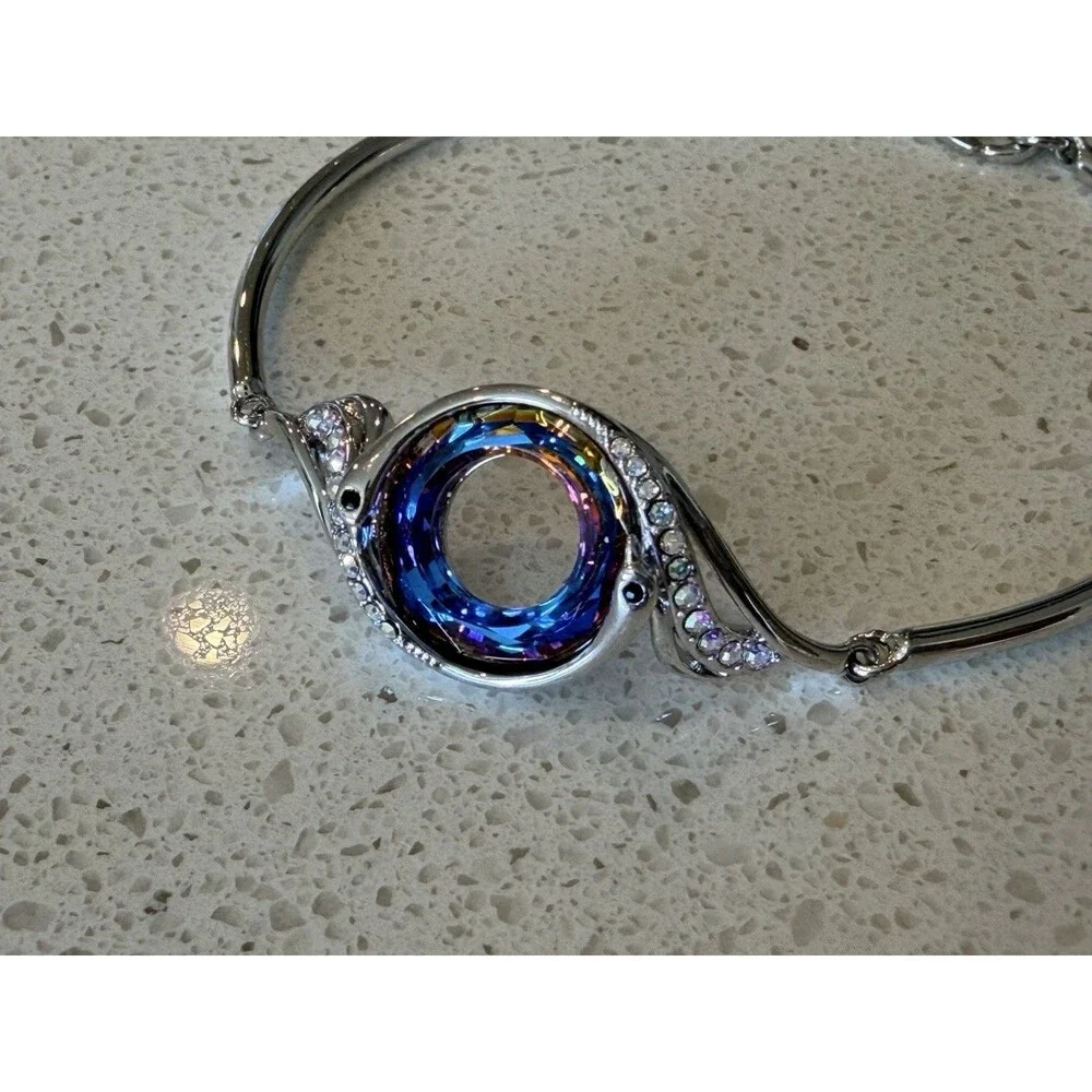 Kate Lynn Rise from the Ashes Phoenix Bracelet with Austrian Crystals Silvertone